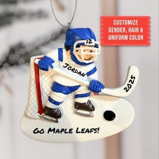 Personalized Hockey Player Ornament: Custom Uniform, Name Number