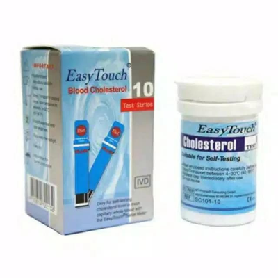 Easy Touch Cholesterol Test Strips - 10 Strips, Expiration Dec 2025, For Home Use