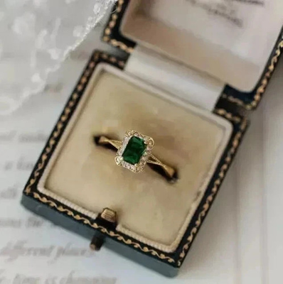 #ad 2.50 Ct Emerald Cut Emerald Ring Wedding 14k Yellow Gold $444.11