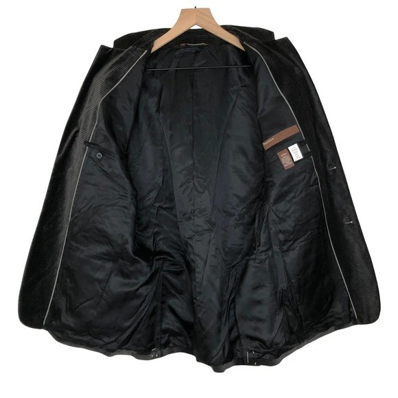 Chaqueta Blazer A Cuadros Terciopelo Perry Ellis Nueva Sin Etiquetas Talla 42R Gris Tonal Calce Clásico Nueva Foto 3 de 4