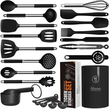 Large Silicone Cooking Utensils Set - Heat Resistant Kitchen Utensils Sets,Sp...