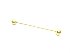 Collar Pin Bar gold tone Ball End vintage Men's Shirt Accessory