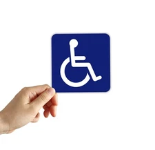 Handicap Parking Sign Sticker Decal Disabled Symbol Wheelchair Set of 2