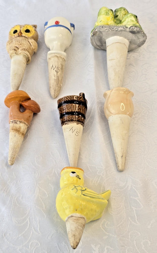 Vintage Ceramic Plant Watering Spikes set of 7