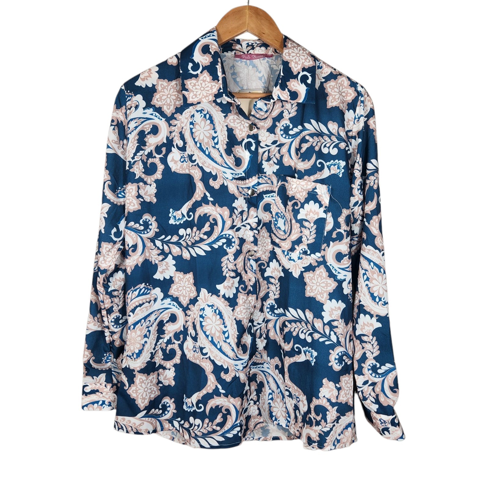 Polo Bonetta NWT The Solo Cowboy Flower Paisley Show Shirt L / XL