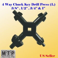 MTP Large 4 Way Chuck Key Drill Press 3/8", 1/2", 3/4" & 1" Universal Combina...