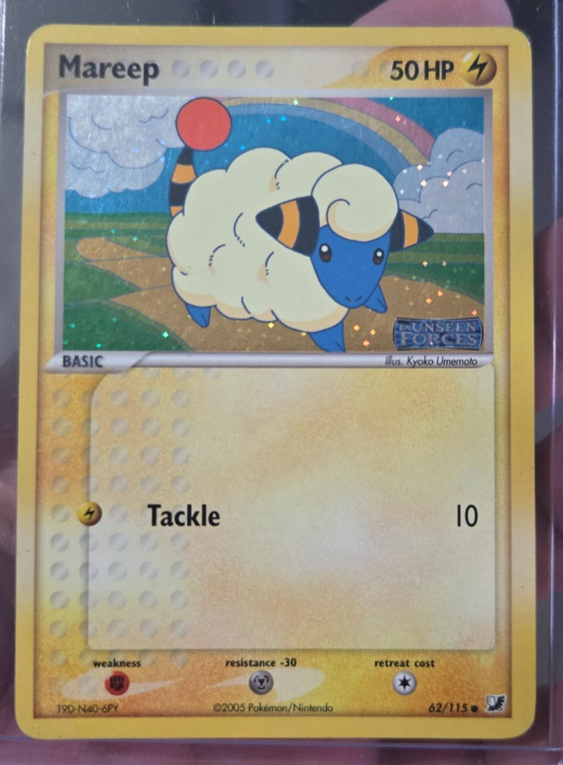 Mareep 62/115 Reverse Holo Stamp Unseen Forces - Pokemon Card - NM