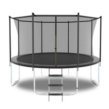 8FT Trampoline with Safety Enclosure Net, Outdoor Trampoline with Duty Jumping