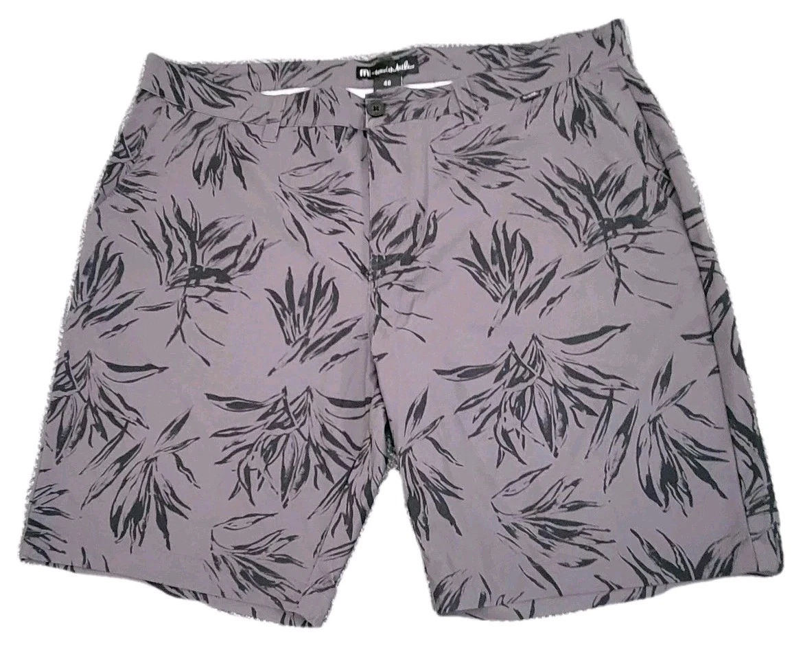 Travis Mathew Shorts Mens 40 Gray Black Floral Golf Performance Stretch Outdoors