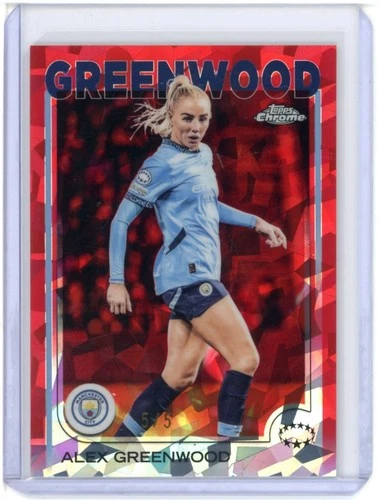 2024-25 Topps Chrome UEFA Women's UCL SAPPHIRE RED ALEX GREENWOOD /5