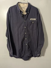 Distressed Long Sleeve Embroidered Highland Red Kap Work Shirt Uniform