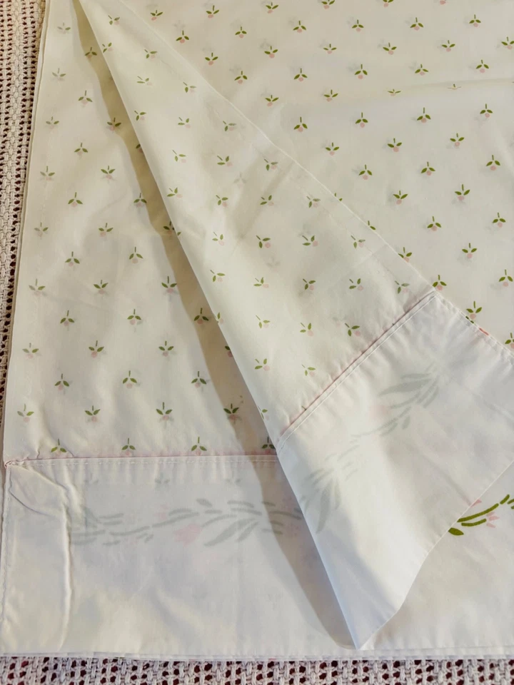 Laura Ashley Castleberry Twin Flat Sheet Vintage No Iron Floral Flowers Pink - Image 3 of 4