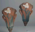Lot.of 2 Roseville Wall Pockets 1284-8 Iris Reproduction