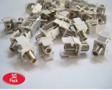 50 Lot F 3GHz Insert Keystone Modular Coax Cable Sat TV Connector RG59 RG6 v2