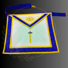 Masonic Regalia Blue Lodge Tyler Hand Embroidered Premium Quality Apron