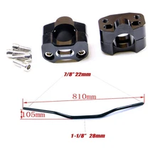 Alloy 1 1/8" Handlebars Handle Bar Clamp Risers 7/8" to 1 1/8" Pit Dirt Bike ATV