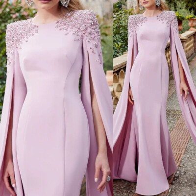 Elegant Beaded Sequined Lace Mermaid Satin Mother Of Bride Gown Wedding Evening