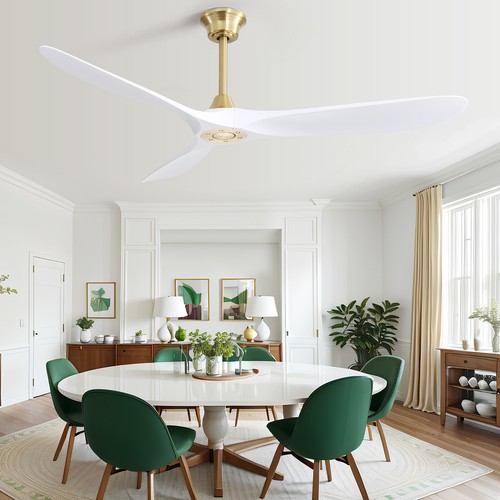 60IN Smart Nickel/Gold Ceiling Fans No Light w/ 6 Speed Remote/APP/Voice Control - Picture 3 of 23