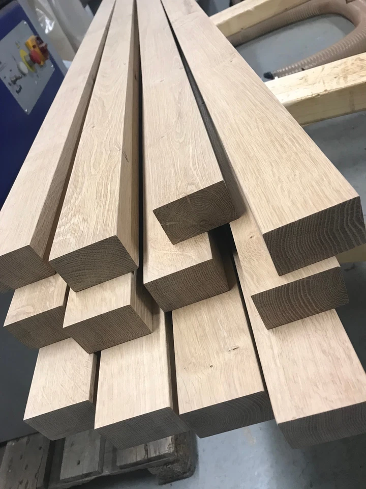 Kantholz Leisten Eiche Massiv Holz 130cm Brett Balken Tischbein Pfosten Vierkant