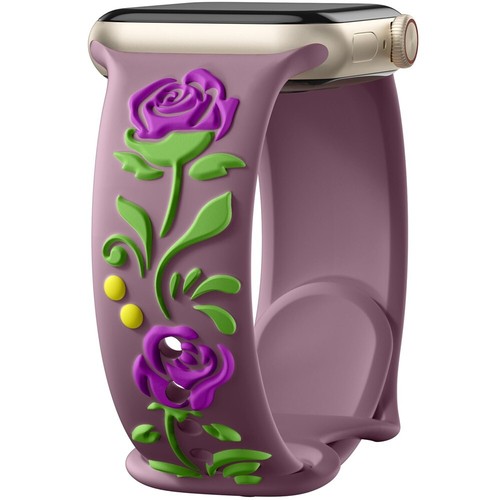 Correa de silicona floral tallada para Apple Watch 41/42/45/46/49 mm 10 9 8 7 6 SE - Imagen 38 de 38