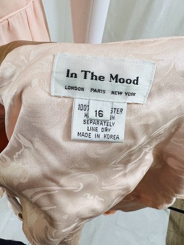 In the Mood Vintage Pink Peach dress And Jacket With White Lace Sz. 16 - Picture 10 of 19