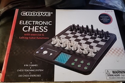 Croove 8 In1 Games Electronic Chess Checkers w/ Talking Tutor for Kids - Picture 1 of 2