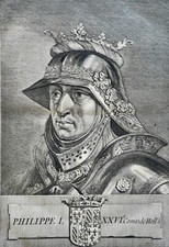 PHILIPPE 1ST 26TH COUNT OF HOLLAND (1396-1467) PORTRAIT ENGRAVING 1770