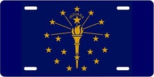 Indiana State Flag LICENSE PLATE FRONT AUTO USA MADE SUV CAR TRUCK