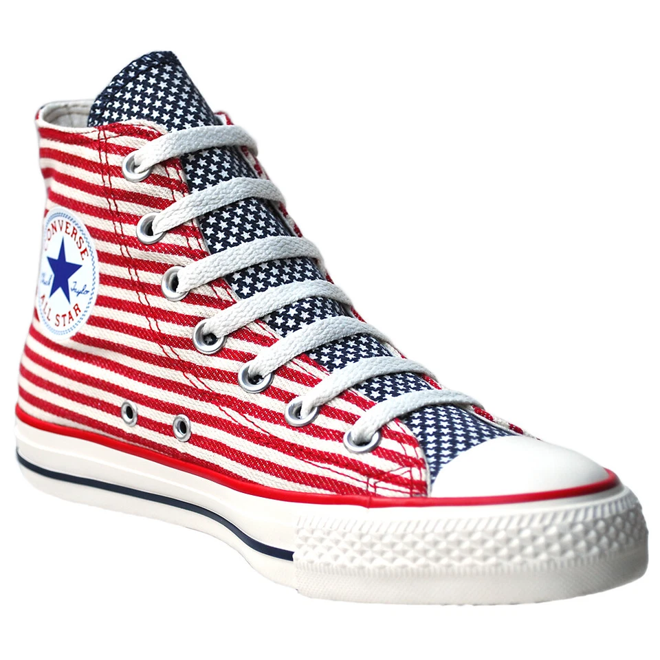 Converse Chucks 41 7,5 Rot Blau Weiß USA FLAG STARS Stripes CHUCK TAYLOR 122177 - Bild 2 von 2
