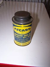 Antique Vintage PECARD SHOE OIL 1915 Tin PECARD CHEMICAL CO GREEN BAY WISCONSIN