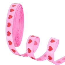 10 Yards Rose Red Love Heart Ribbon 3/8 inch Valentine's Day Gifts Ribbon for...