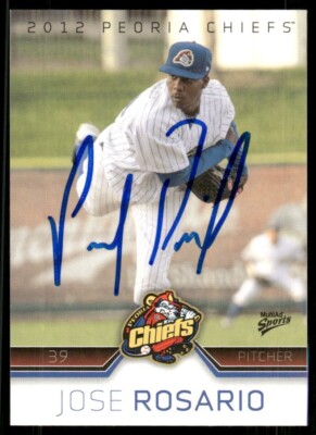2012 Peoria Chiefs JOSE ROSARIO Signed Card autograph auto CUBS