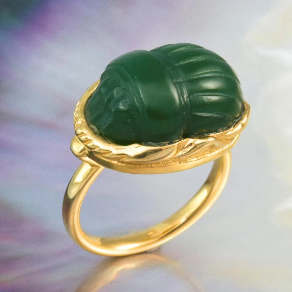 Jade scarab deals ring