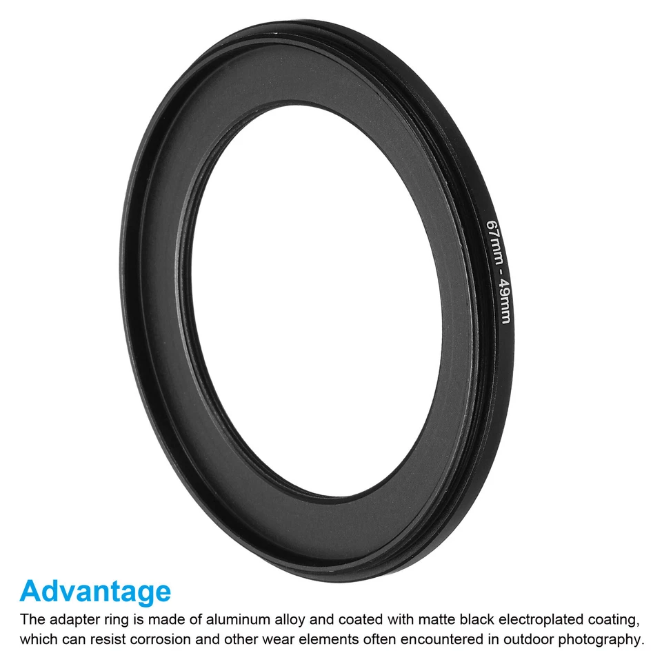 67mm-49mm Metal Step Down Ring Camera Lens Filter Adapter Ring Aluminum Filter - Image 4 of 4