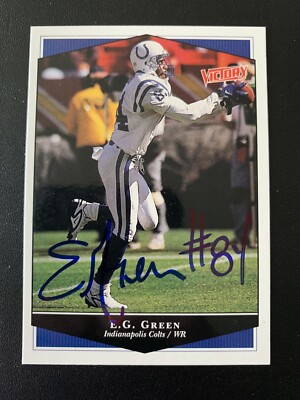 E.G. Green Signed 1999 Upper Deck Victory Card Indianapolis Colts Autograph COA
