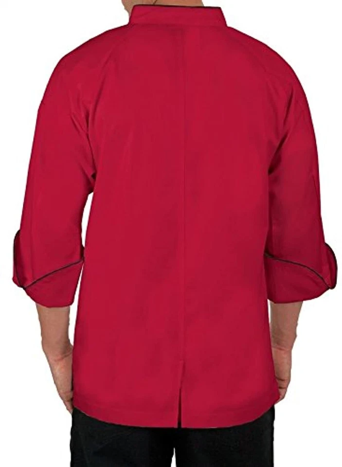 Chef Shirt Men Single Breast Restaurant Uniform Chhef Coat Single Piping - Image 4 of 4