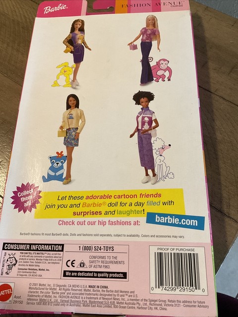NRFB tenue outfit 2001 BARBIE FASHION AVENUE Animation Styles #29150 #4 Ours