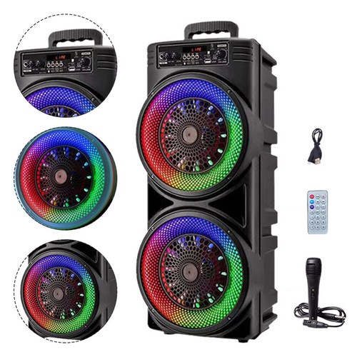 BT Speaker Portable Speaker Support USB/TF/AUX/FM/BT/MIC Wireless Stereo Speaker