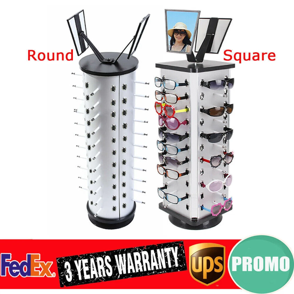 Glasses Rack Holder Sunglasses Display Stand Organizer 360° Rotating 44 Pairs US - Image 4 of 4