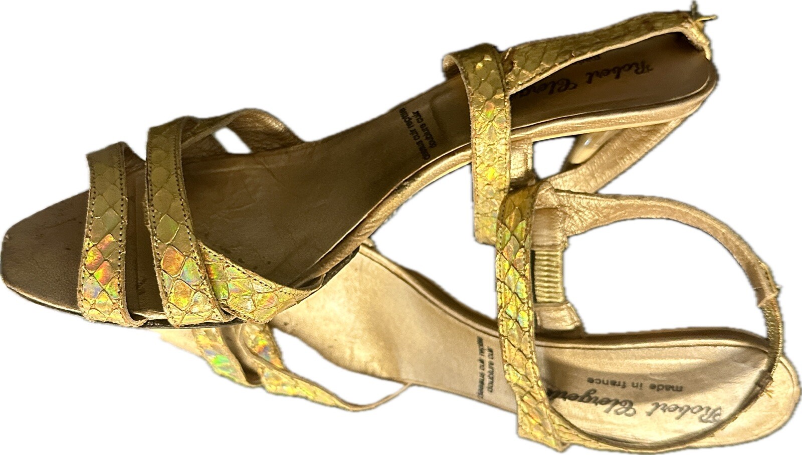 ROBERT CLERGERIE open toe strappy Python Snake Sk… - image 8