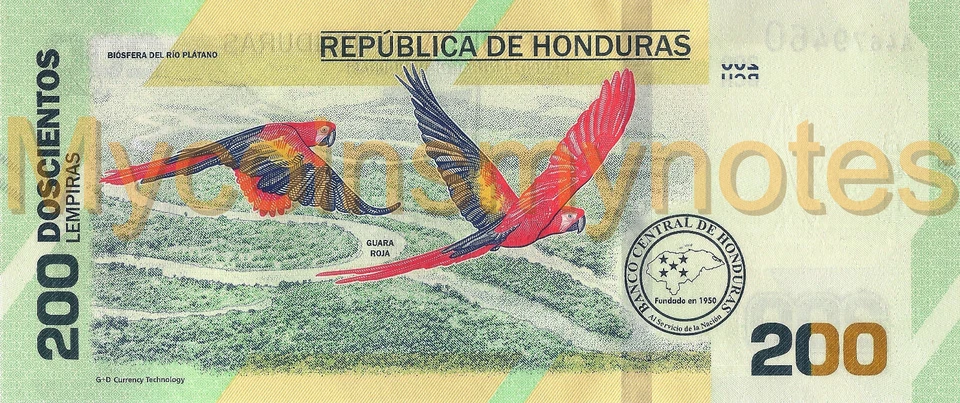 HONDURAS, 200 LEMPIRAS, 2021, PNew (Not Yet in Catalog), Commemorative, UNC - Photo 3/3