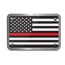 Thin Red Line American Flag (Firefighters) 2"x2" Billet Aluminum Hitch Cover