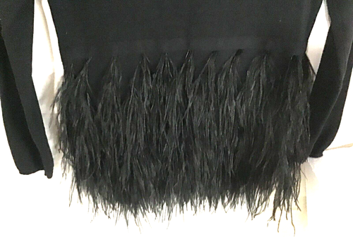 Cremieux Womens Medium Ostrich Feather Black Sweater - Picture 6 of 8