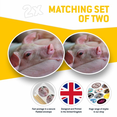 2 x Vinyl Stickers 25cm - Adorable Pink Piglet Farm Pigs Cool Gift #8822 - 第 2/9 張圖片