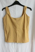 Principles Petite UK 10 Mustard Yellow Pretty Cotton Vest Top Double Layer