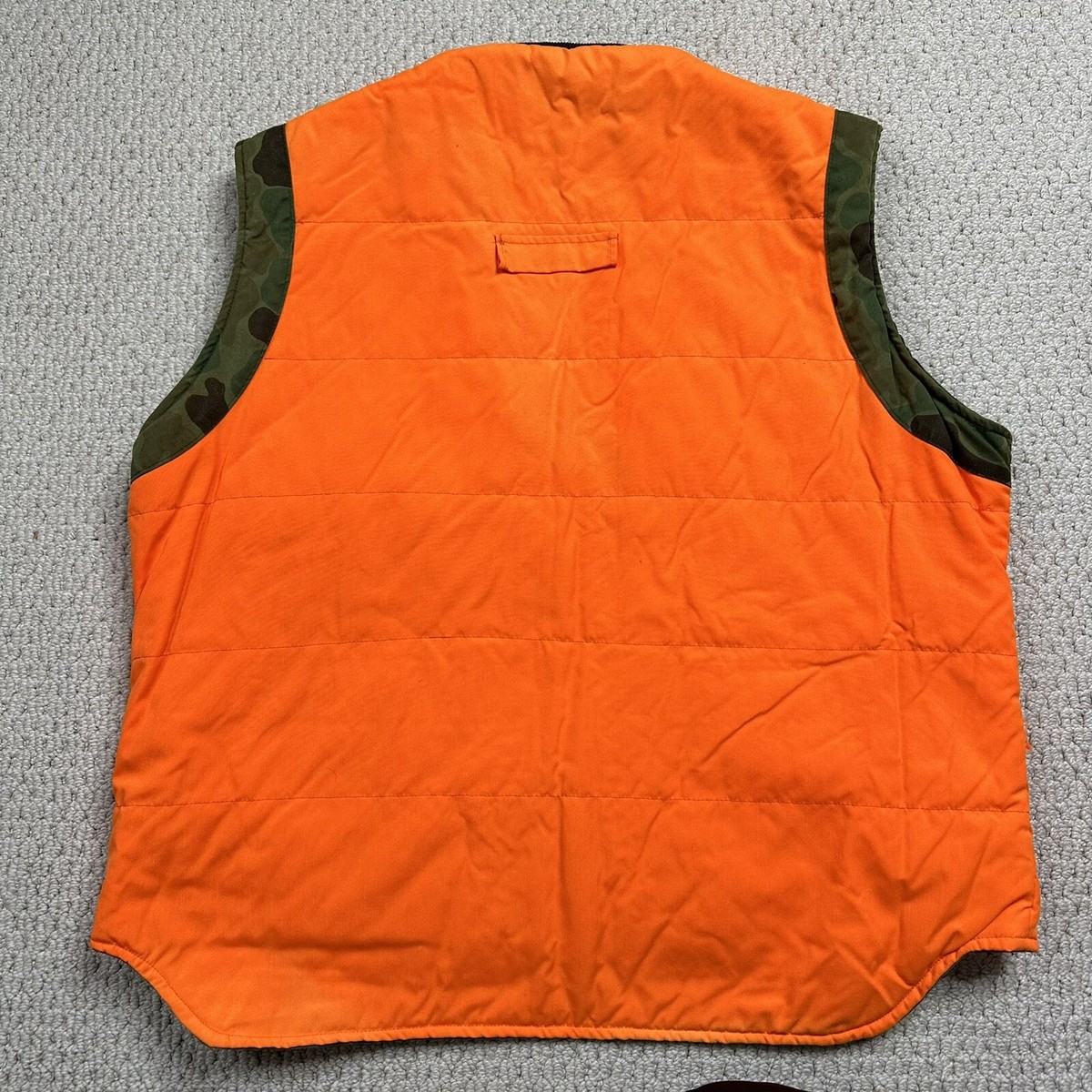 VINTAGE WOOLRICH hunting down vestアメリカ製 Vintage Woolrich Mens Green Camo Blaze Reversible Down