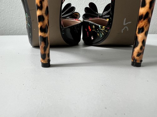 Betsey Johnson Size 10 Prince Floral Heels Women's Shoes Bow Stilettos Cheatah - Picture 12 of 12