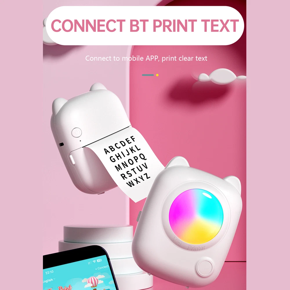 Portable Pocket Thermal Instant Photo Printer Label Maker F0E4