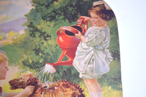 1920's fan RARE print Keeping Cool Hintermeister Children Dog bath Cute READ - Picture 2 of 5