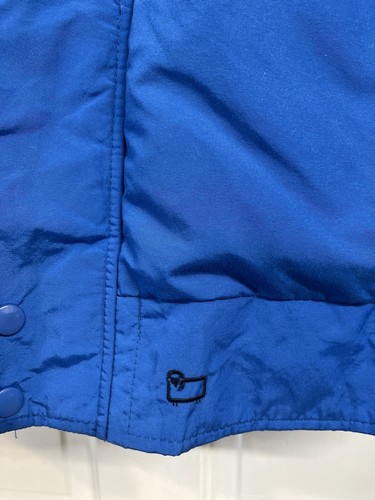 Vintage Woolrich Bomberjacke L 90er Made In USA blau wattiert Outdoor-Lackmarke - Bild 9 von 18